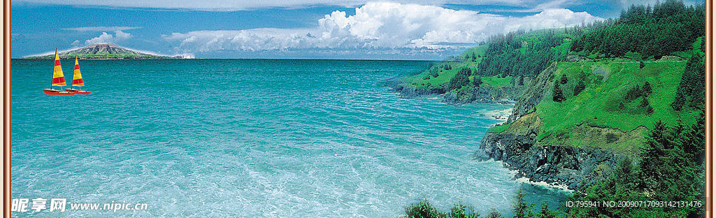 海滩风景装饰挂画