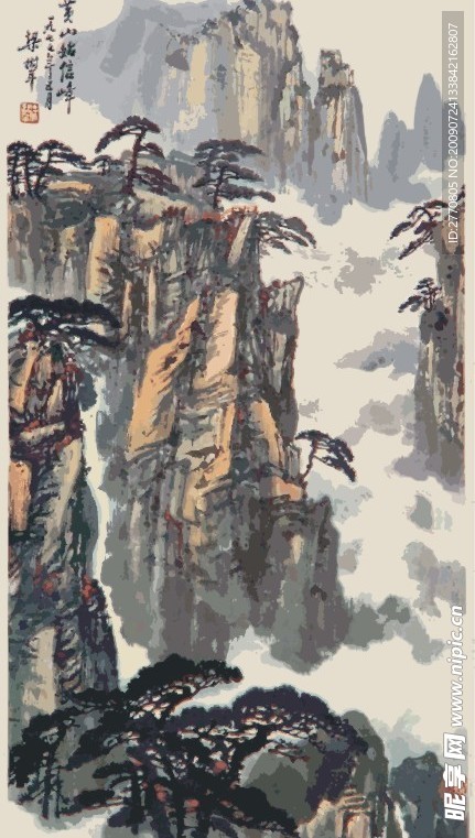 中国风山水民间画