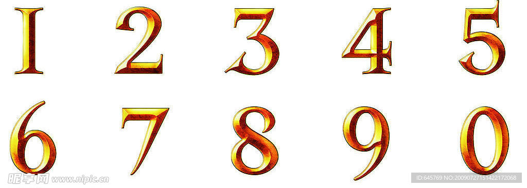 黄金阿拉伯数字样式