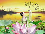 漂亮荷花美女