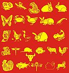 矢量动物（蝴蝶兔子）