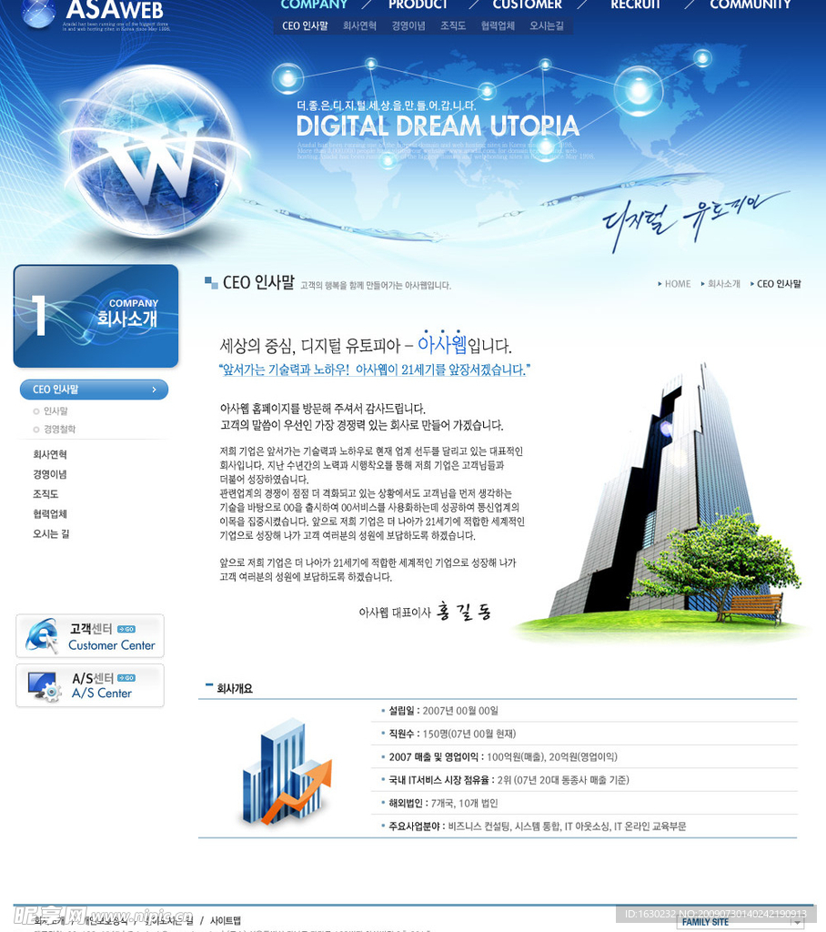 韩国蓝色网站模板2