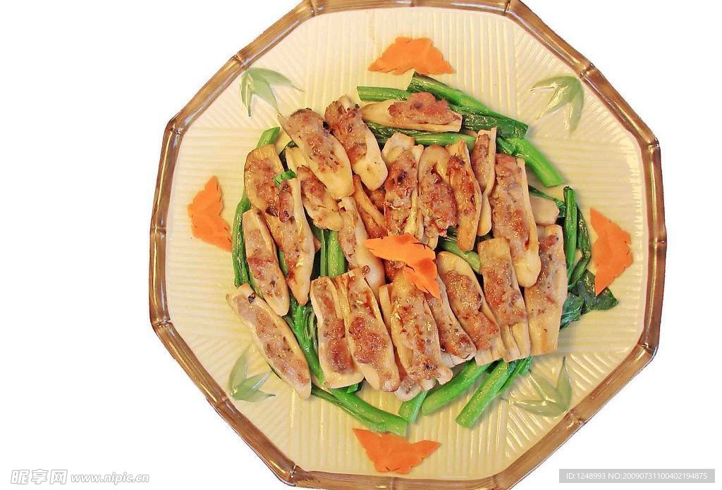 菜心炒鸡肶菇