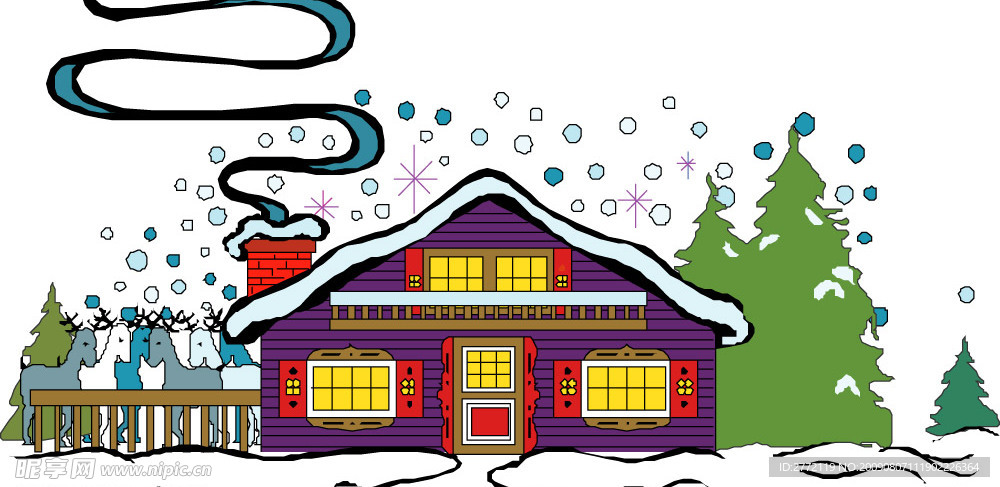雪地树小屋