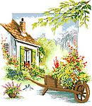 十字绣风景图纸小屋春色