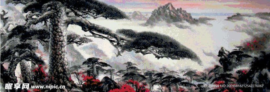 十字绣风景图纸天下第一松