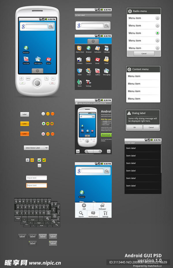 Android手机 GUI PSD分层素材