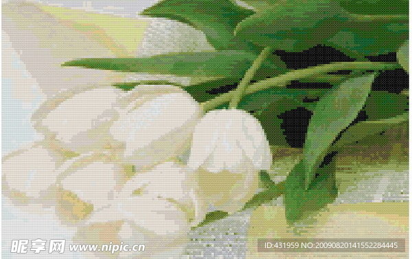 十字绣鲜花图纸