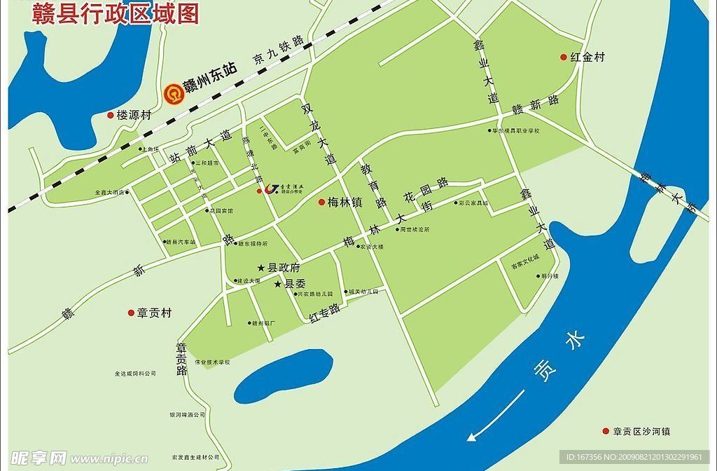 江西省赣县行政区域图