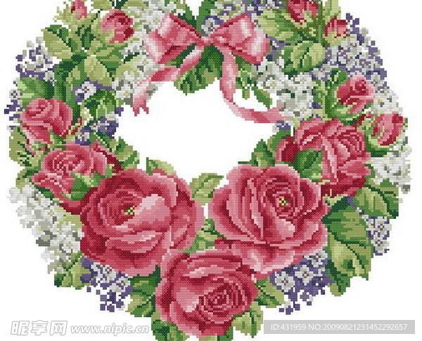 十字绣鲜花图纸