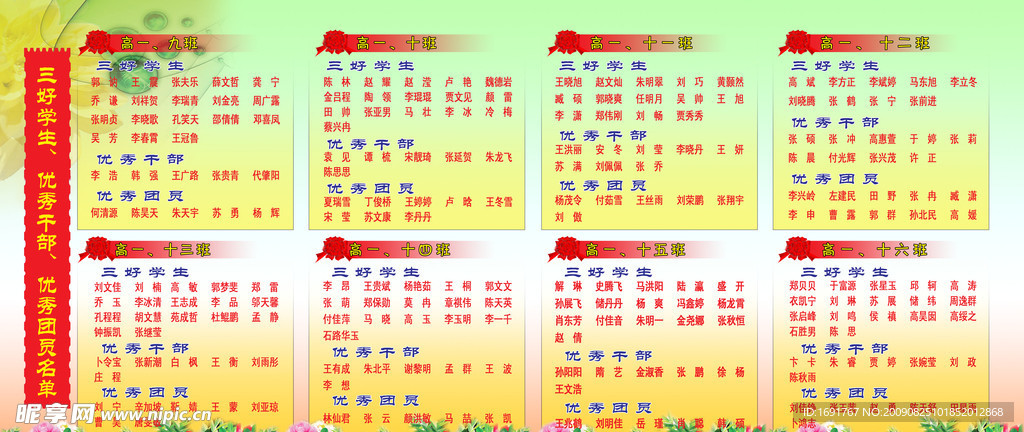 学校优秀人员名单