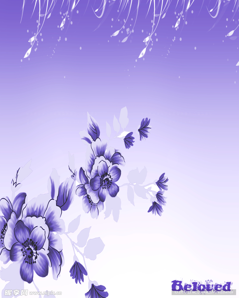 蓝色花朵
