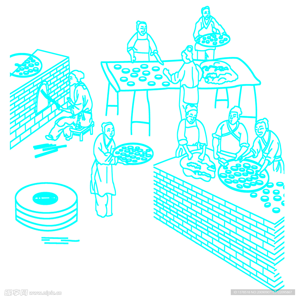 煎炸作坊古画