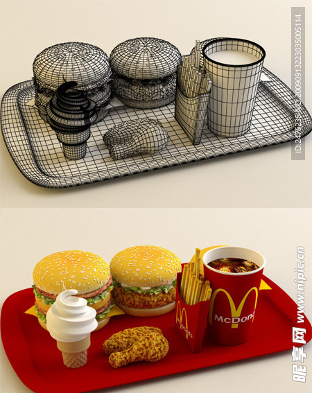 麦当劳3D素材