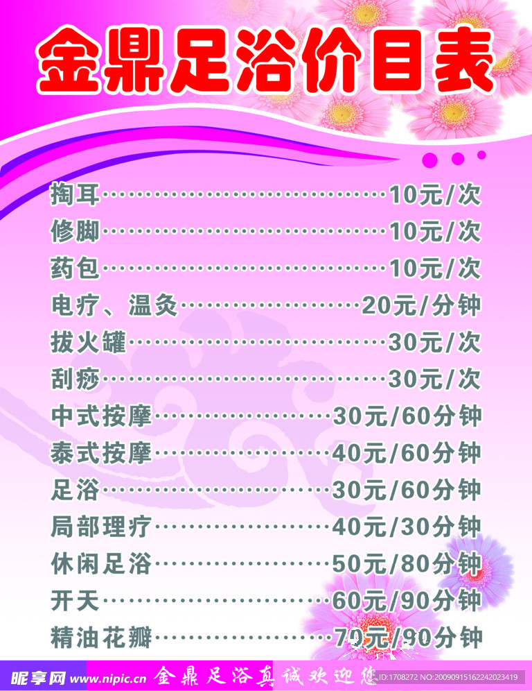 价目表