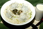 海帶芫茜饺子面