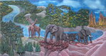 热带雨林彩绘浮雕