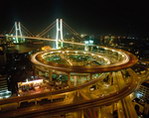 圆形立交桥夜景图片