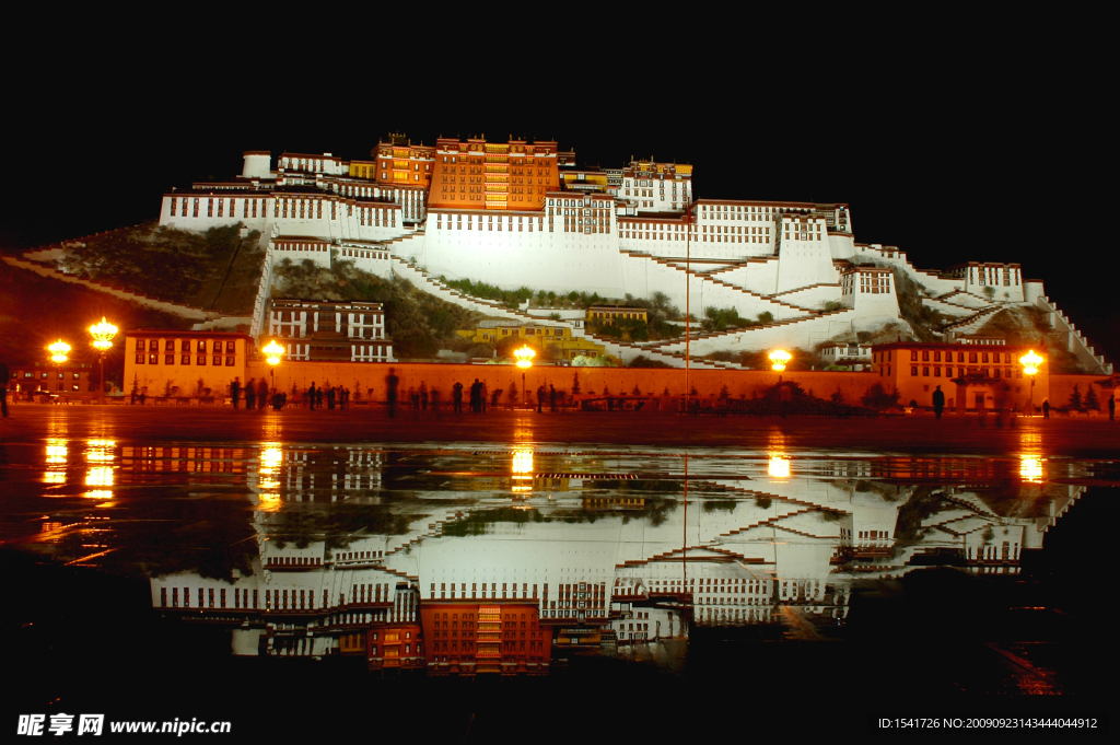 布达拉宫夜景