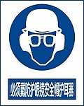 必须戴防护眼镜安全帽护耳器