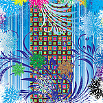 五彩缤纷雪花矢量素材