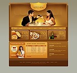 古典黄色调酒店餐厅模版