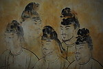 壁画 线描头像