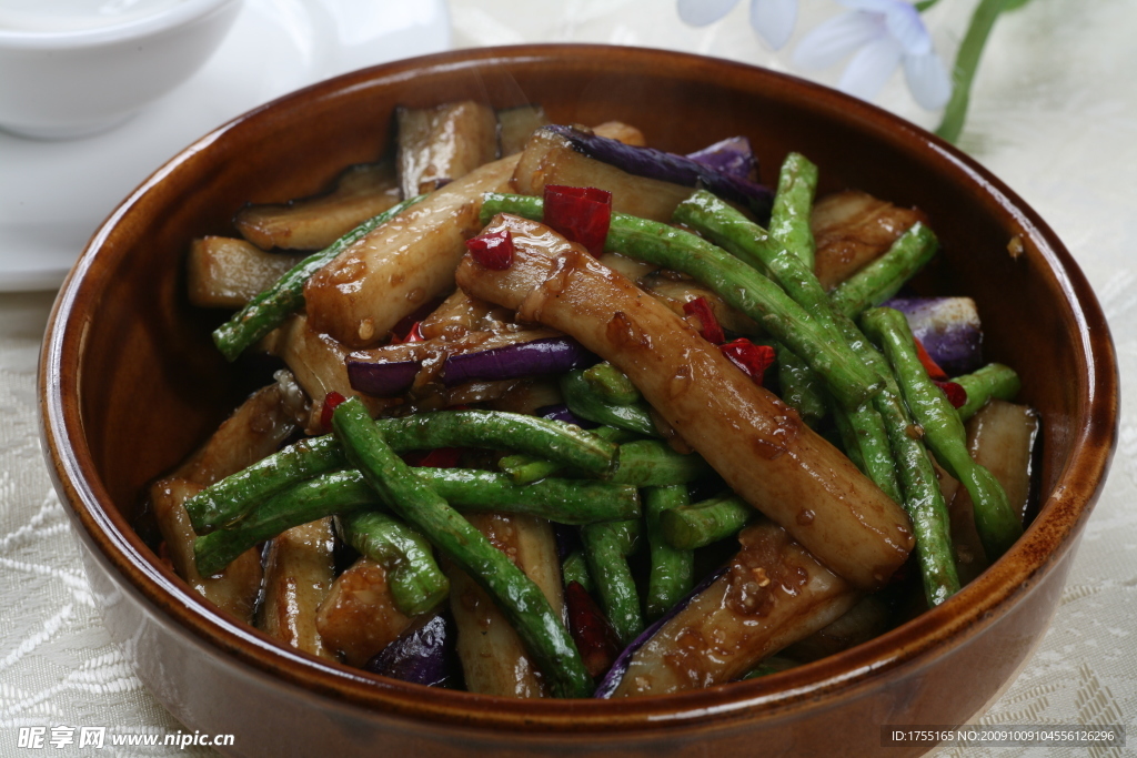 豆角炒茄子