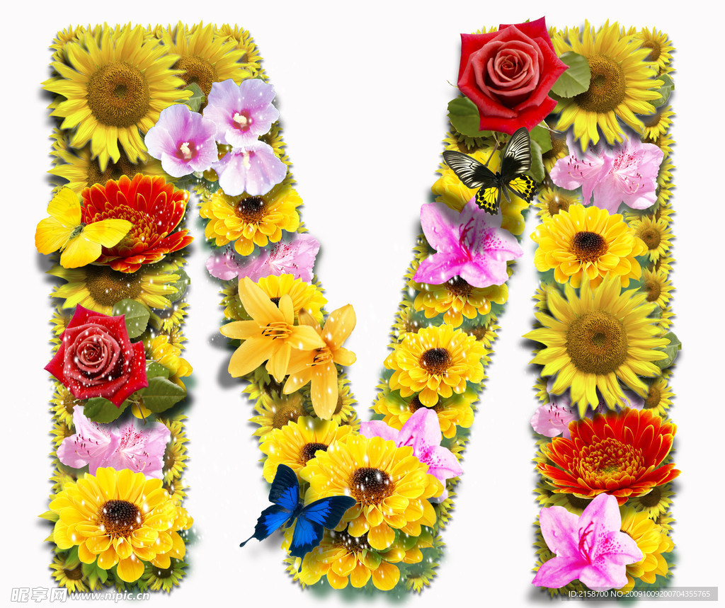 PSD花朵合成字母