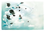 唯美浪漫美女插画