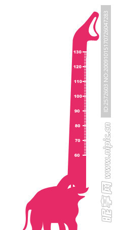 可爱大象身高贴