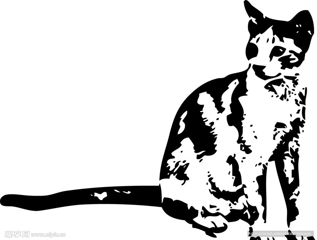 猫 简图 失量