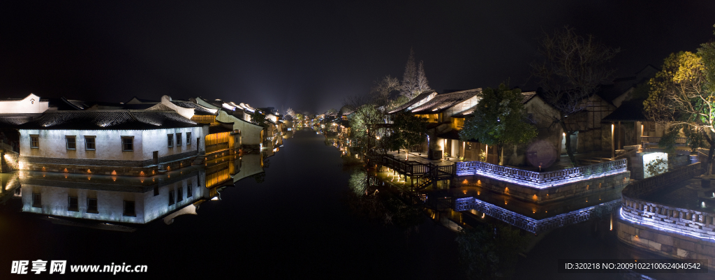 乌镇夜景全景