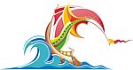 大海扬帆抽象帆船