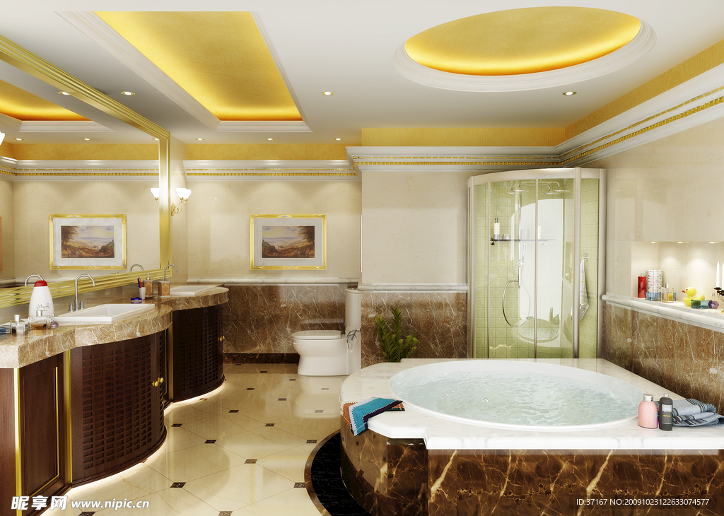 古典欧式浴室效果图