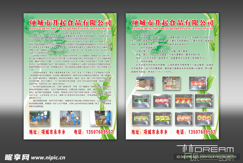升起食品DM宣传单