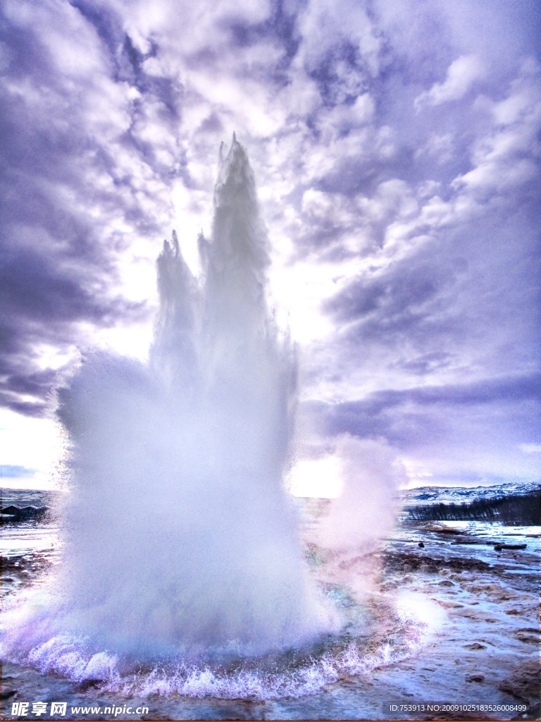 冰岛最大的间歇泉