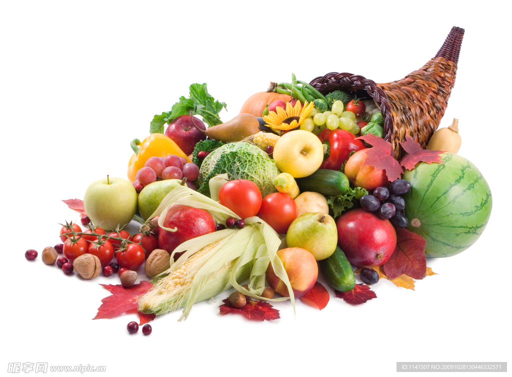 高清水果蔬菜组合摄影图