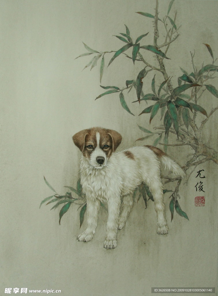 李尤俊的工笔生肖画 狗