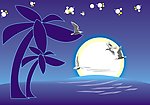 迷人的海边夜色