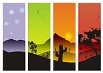 春夏秋冬移门图