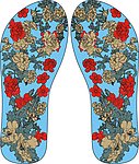 花 拖鞋