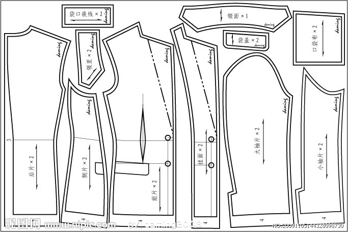 2 04 毛样板设计（1 5） 单排扣女西装