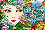 百花丛中的女孩