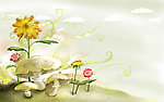风景卡通插画