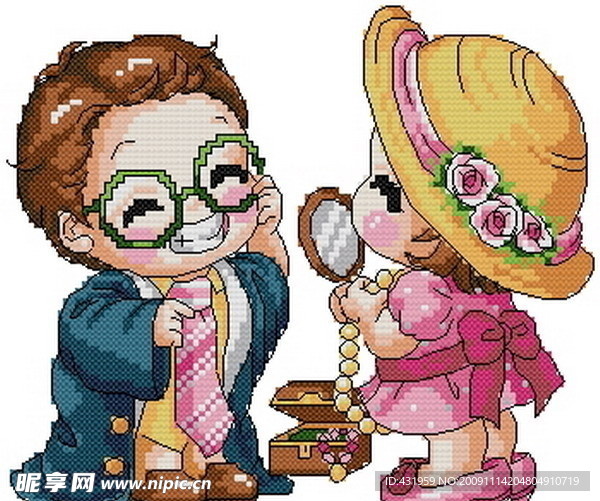 十字绣重绘图纸婚礼情缘篇