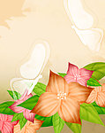 蝶花相映