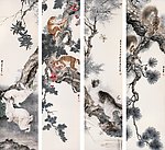国画四屏