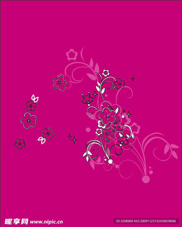 粉红花 矢量 粉红 花