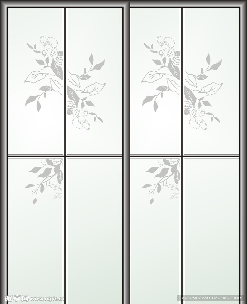 移门磨砂花纹